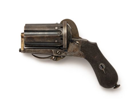 AN UNSIGNED ENGLISH 7mm PINFIRE PEPPERBOX POCKET PISTOL, serial no. 39908, circa 1865 and of the type attributed to Webley, w