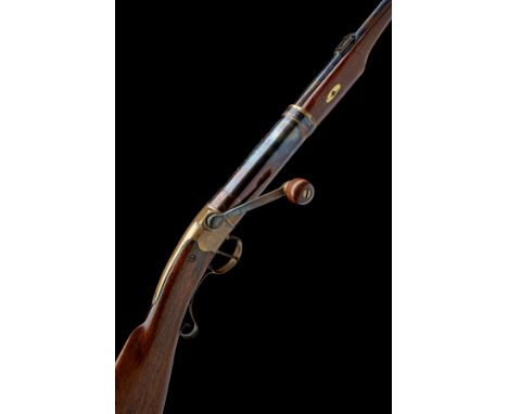 A RARE 8mm CRANK-WOUND AMERICAN 'PRIMARY NEW YORK TYPE' GALLERY AIR-RIFLE, POSSIBLY BY D. &amp; J. LURCH, no visible serial n