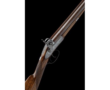 A LATE 13-BORE PERCUSSION DOUBLE-BARRELLED SPORTING GUN BY JOHN MANTON, LONDON, serial no. 11860, for between 1845-49, with b