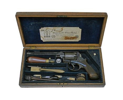 A RARE CASED AND ENGRAVED ADAMS 38-BORE PERCUSSION REVOLVER RETAILED BY REILLY, LONDON, serial no. 16503R, circa 1855, with b