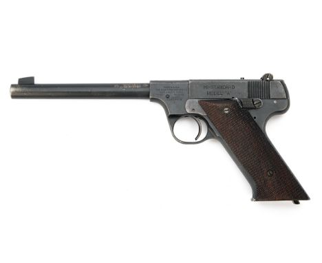 A SCARCE .22 (L/R) HIGH STANDARD MFG CO. MODEL 'A' SEMI-AUTOMATIC PISTOL, serial no. 55659, circa 1935, with round tapering 6