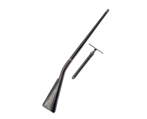 A SCARCE 60 &amp; 140-BORE TAP-LOADING PNEUMATIC STOCKED AIR-CANE, UNSIGNED, no visible serial number, English circa 1880, wi