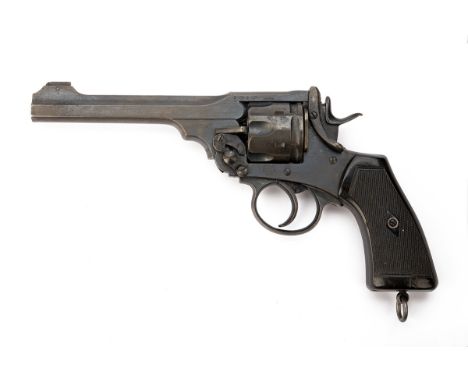 A .455 WEBLEY & SCOTT MKVI SERVICE REVOLVER, serial no. 183635, dated for 1915, with blued 6in. barrel, blued break-open fram