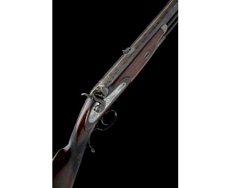 A LARGE 8-BORE PERCUSSION RIFLE FOR DANGEROUS GAME SIGNED I. HOLLIS &amp; SONS, no visible serial number, circa 1865, with 28