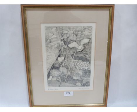 RED SIMPSON. BRITISH 20TH CENTURY Pollack, Newlyn. Signed and dated '89. Lithograph numbered 4/100. 10½' x 8'