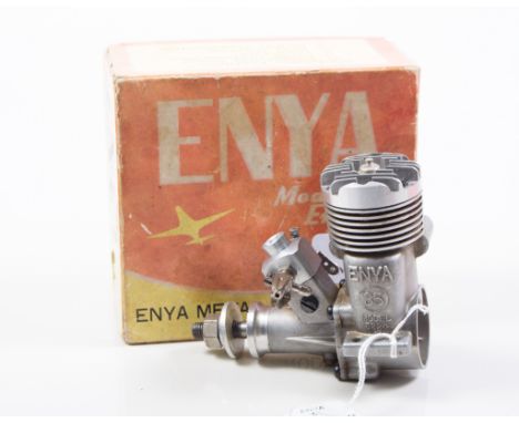 Two R/C glow engines, OS25 and ENYA 35, VG (2)