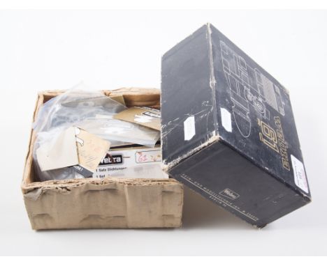 Two WEBRA engine boxes containing various parts (2)