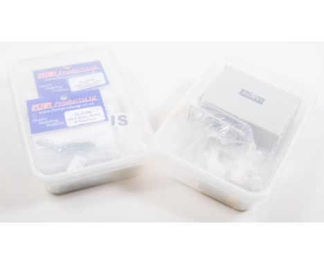 Box containing 3/32 and 1/4 FAI Rubber, two plastic boxes containing TOMY Timer and accessories.
