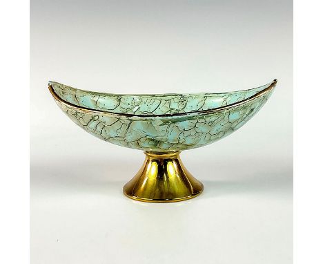 Turquoise toned with lustre finish and branch patterning. Gold toned rim around piece.Holland on bottom. This item has no res