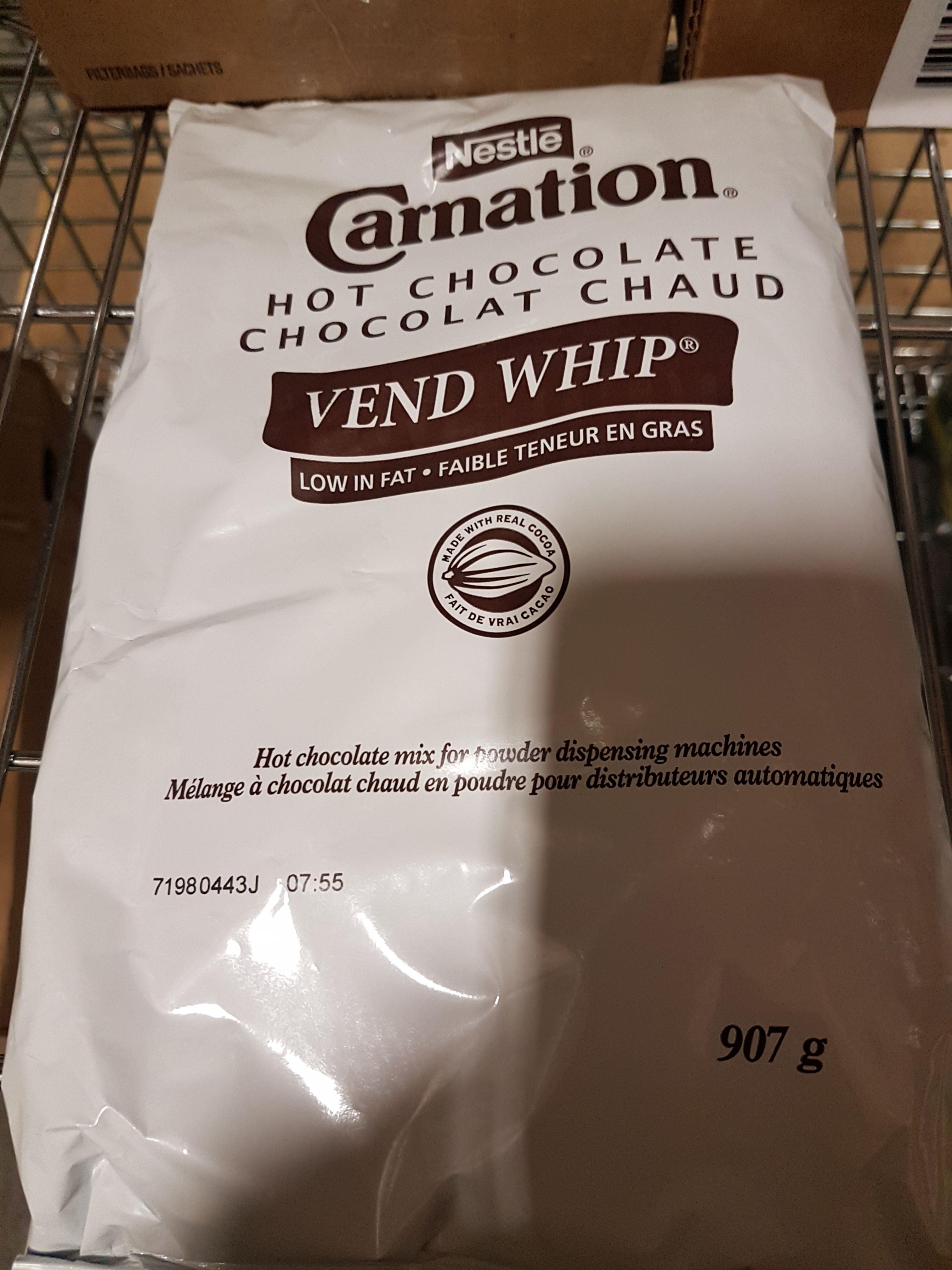 Nestle Carnation Hot Chocolate Vend Whip 8 x 907GR Bags, Notes