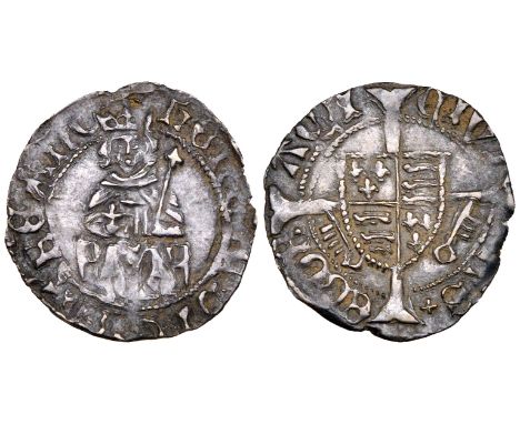*Henry VII, ‘Sovereign’ type penny, York, Archbishop Rotherham’s issue, no pillars to throne, rev., keys below shield 0.84g (