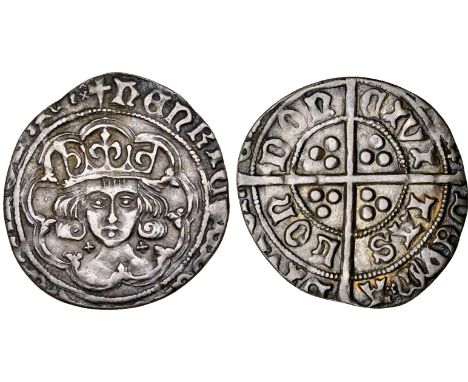 *Henry VII, First Period, groat, London, class Ib, m.m. cross fitchée on obverse, not visible (off flan) on reverse, obv., wi
