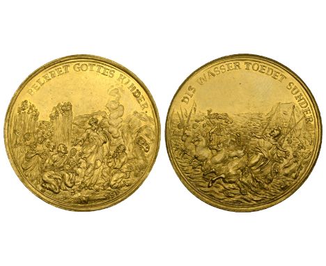 Germany, Nuremberg, The Flight from Egypt, gold medal or medallic double ducat, early 18th century, by G.F. Nürnberger and D.