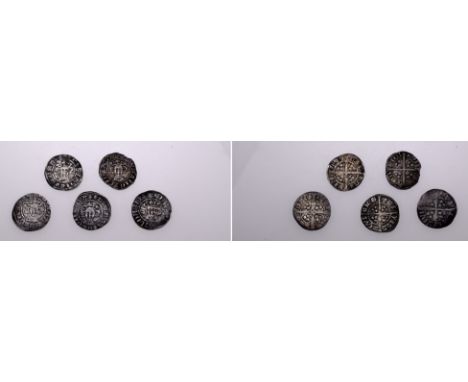 Edward I and Edward II, New Coinage, pennies (5), of Northern mints including Durham, Hull, Newcastle (2) and York, generally