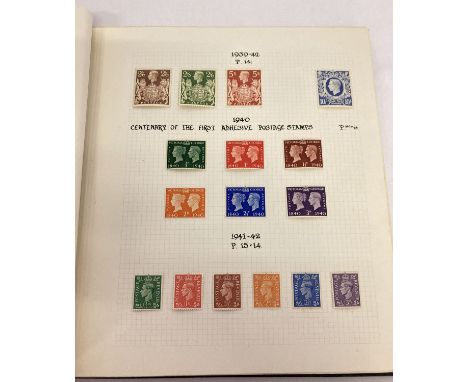 A vintage Stanley Gibbons "Exeter" stamp album. Containing George V &amp; VI mostly unused stamps.  Collection also includes 