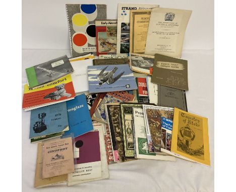 A box of assorted vintage booklets and pamphlets.  To include: instruction manuals, catalogues, rule books and information an