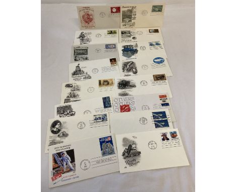 A collection of 16 American first day covers  from 1950's - 1980's.  To include Woody Wagon, The Salvation Army, Wildlife Con