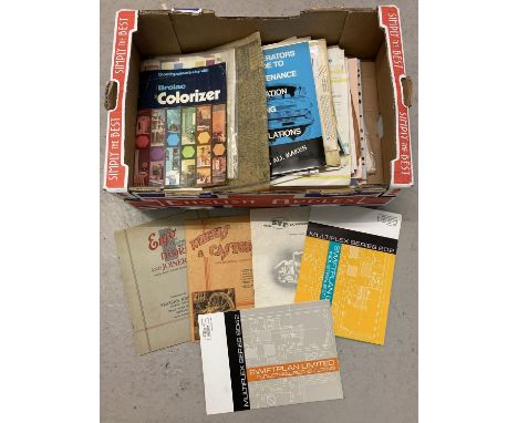 A box of assorted vintage ephemera, booklets and product catalogues &amp; price guides.  