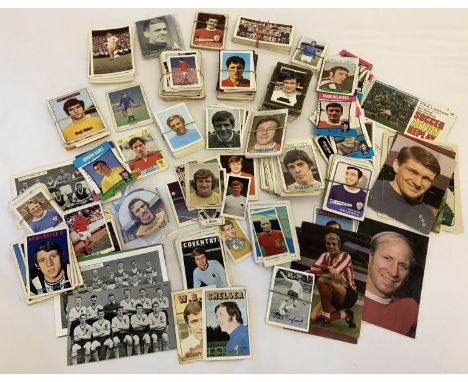 A collection of vintage Football trading cards and stickers to include Mexico 70 from Panini. Other cards include: 100 years 