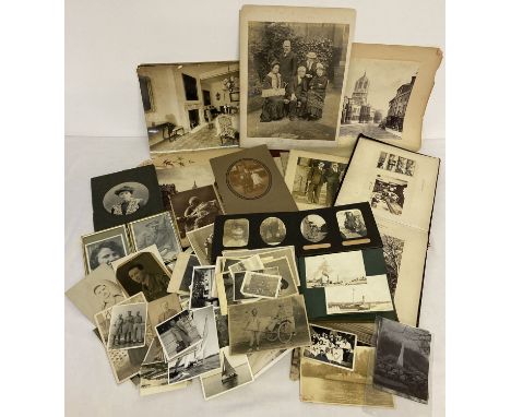 A quantity of assorted vintage black &amp; white photographs to include albums.  