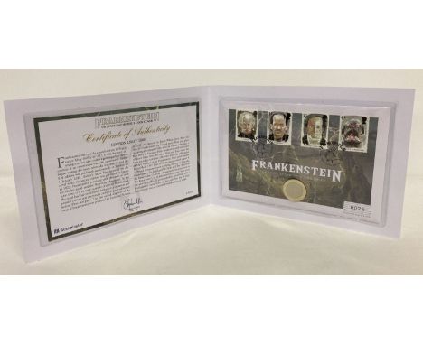 A Westminster Collection Limited Edition (low number) Frankenstein UK first day of issue coin cover.  Featuring Royal Mail's 