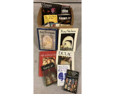 A box of art related books, to include Pre-Raphaelites, Islamic, Celtic, Art Nouveau &amp; prehistoric.  