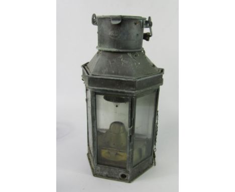 A Bulpitt & Sons brass lantern, dated 1913, 40cm high.