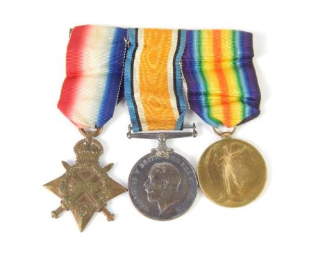 A Great War medal trio awarded to Pte C Critcher, Kings Royal Rifle Corps, R.8202, comprising 1914-15 Star, Great War and Vic