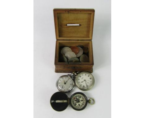 A Kays Standard lever gentleman's pocket watch, keyless wind, open faced, white enamel dial bearing Roman numerals, together 