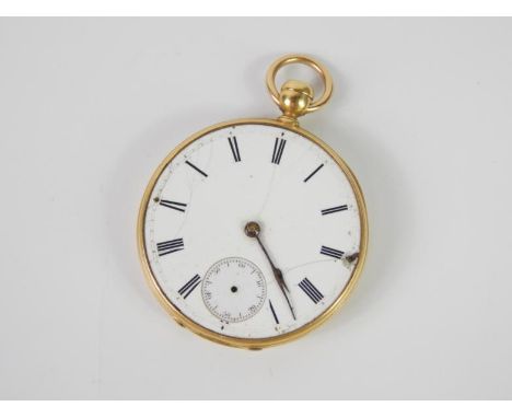 A Victorian 18ct gold cased pocket watch by Klaftenberger, Watchmaker to The Queen and HRH The Prince Consort, enamel dial be