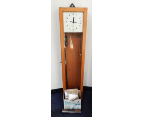 A Gents of Leicester oak cased master clock, with key and instructions, 28cm x 18cm x 128cm, together with a manual and box o