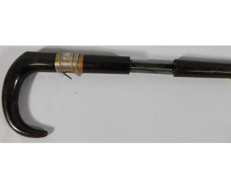 A Victorian .410 walking stick shotgun, with horn handle. NB. A valid current shogun certificate is required to view this wea