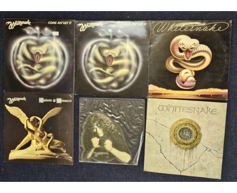 A selection of Whitesnake records including a shaped picture disc and 5 long playing albums of Heavy Rock. (6) 