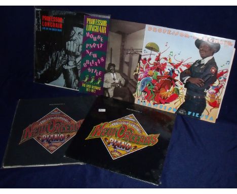 Five Professor Long Hair LP Records including Crawfish Fiesta signed by Dr Rock, House Party New Orleans Style The Lost Sessi