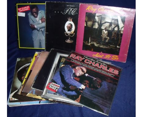 Thirteen Ray Charles LP Records including Do I Ever Cross Your Mind x 2, Wish You Where Here Tonight, All Time Great Country 