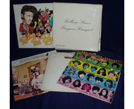 Collection of 4 Rolling Stones related LP records including The Rolling Stones Beggars Banquet on Decca Records 1968, Some Gi