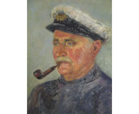 Portrait of a Sark Fisherman, signed lower right 'Catherine Spink', oil on canvas board, 50 x 40cm. Provenance: East Kent Art