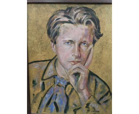 Charles N. White (British 1933-) Portrait of Rupert Brooke signed oil on board 50 x 39cm