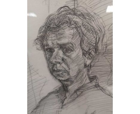 Study for Winter Portrait with wet road, 1992, pencil, 49.5 x 39.5cm Exhibited: Cambridge, Clare Hall, John Wonnacott - A 50 