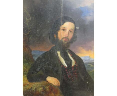 Portrait of a gentleman oil on panel indistinctly signed and dated 1842 lower left 26.5 x 21cm