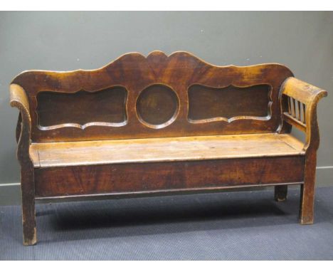 A 19th century Hungarian hall bench 184cm wide