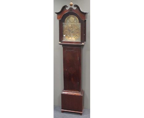 David Somervelle, St Ninians, A Scottish mahogany longcase clock with 13.5 inch brass dial, 216cm High.