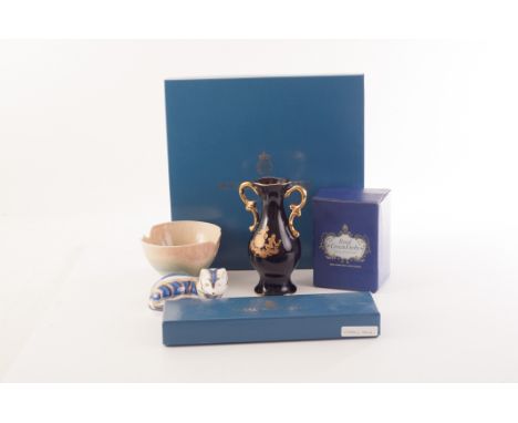 A Royal Crown Derby fox, together with a Royal Worcester knife and plate, a Limogue vase and other ceramic items (parcel)