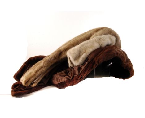 Fashion: A group of three vintage fur clothing items, including a Faulkes of Edgbaston 3/4 length coat, a Racham of Birmingha