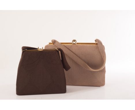 Two vintage Cordé designer handbags, one in brown and the other in a beige colour (2)