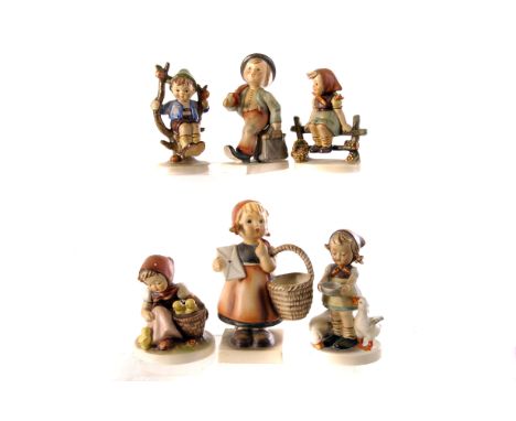 A group of ten Goebel figures, including young children with animals, together with a Goebel wall pocket (11)