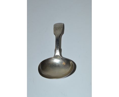 A silver caddy spoon , London 1830
