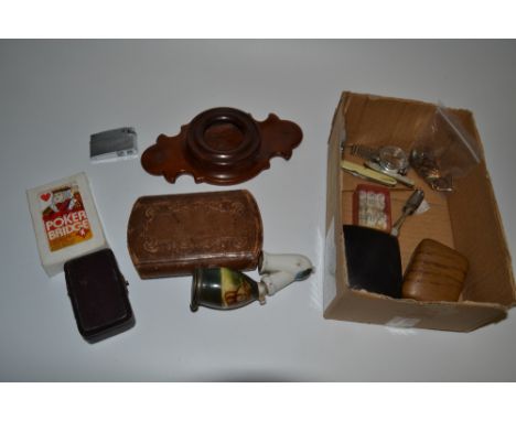 Gentleman's Boxes and Objects - a cufflink, probably 9ct gold; a pair of white metal cufflinks; others, base metal; continent