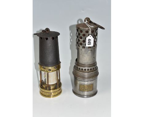 TWO MINERS LAMPS, The Wolf Radiator Lamp, appears in fairly good condition, height excluding handle approx.28cm, with a brass