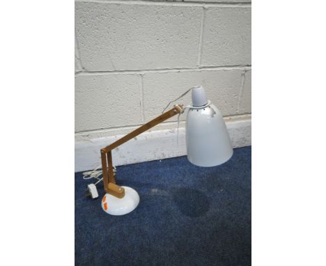 TERENCE CONRAN, A MID-CENTURY 1970'S HABITAT 'MAC' LAMP, finished in white (condition report: later electrical fittings, pain